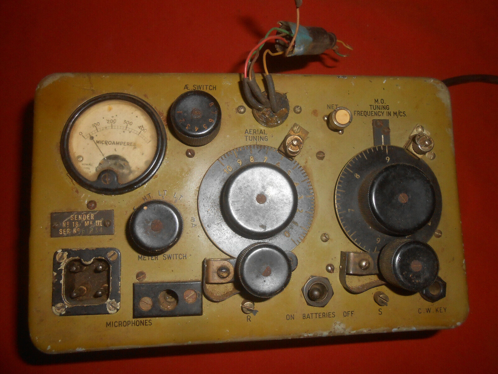 BRITISH ARMY :WW2 radio - wireless set WS 18 transmitter radio spares or repairs