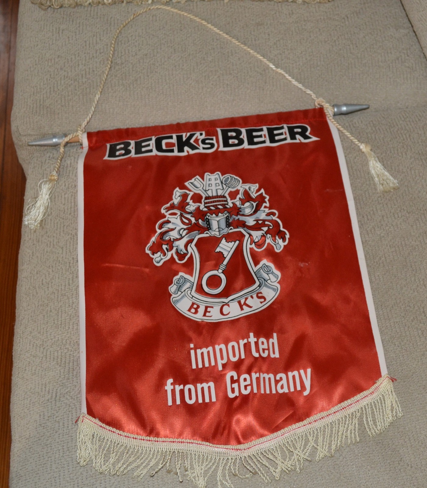 VTG Beck's Beer Banner With Tassels