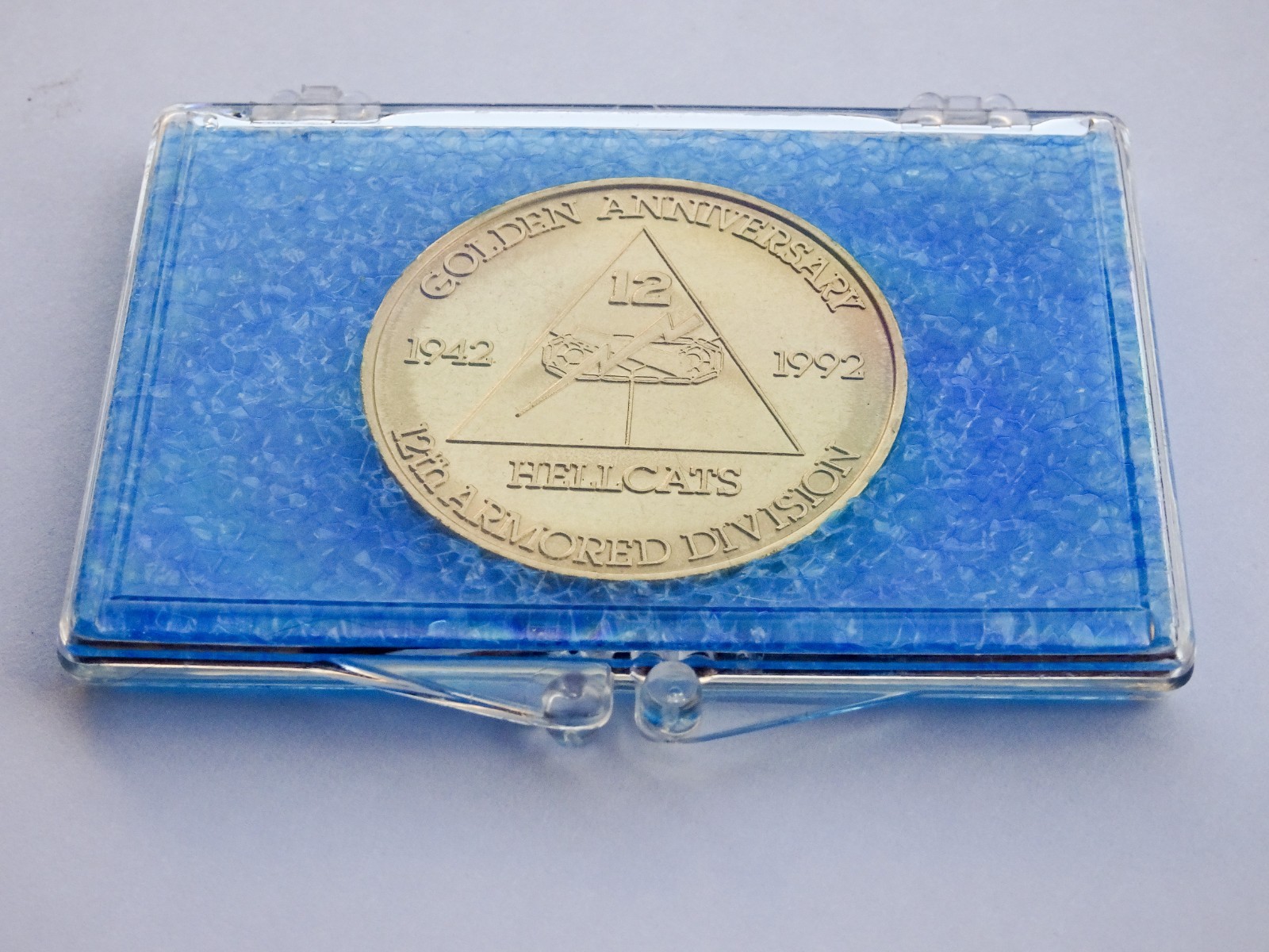 Vintage WW2 50th Anniversary Commemorative Coin 12th Armored Division, New Proof