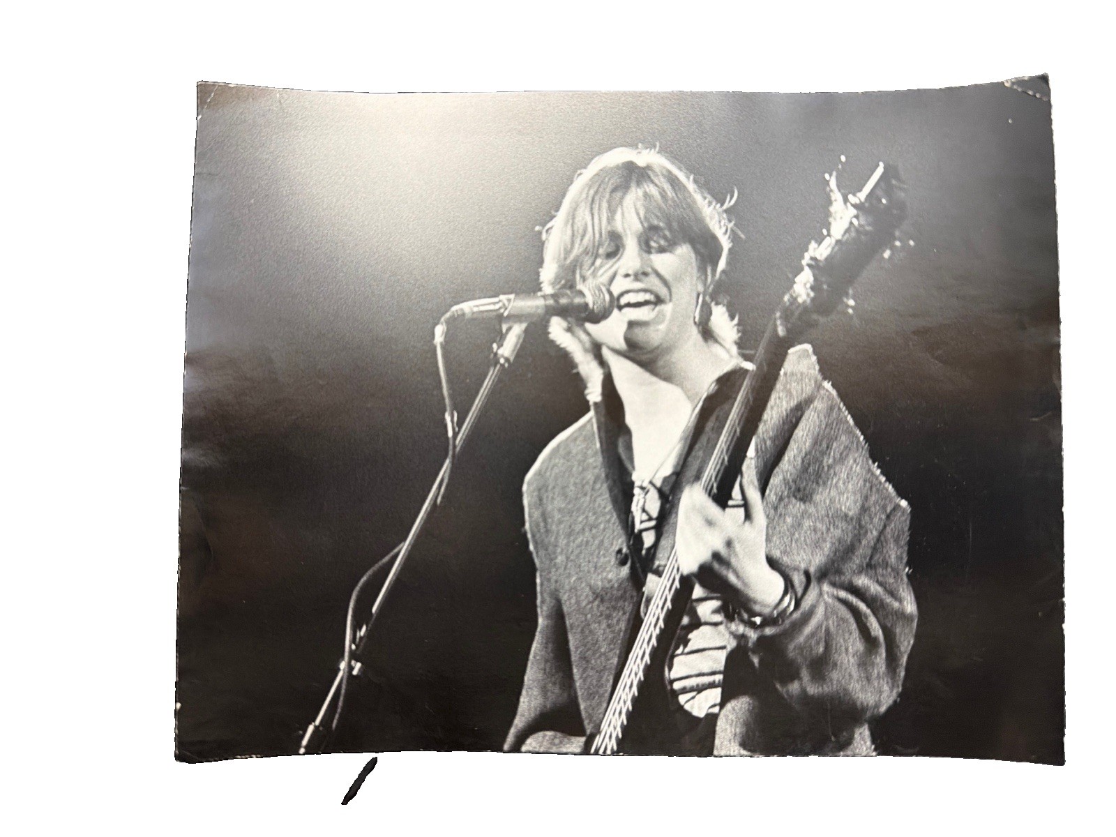 Vintage Kurt Cobain Nirvana Live Concert B&W Photo 8x10 Press Still