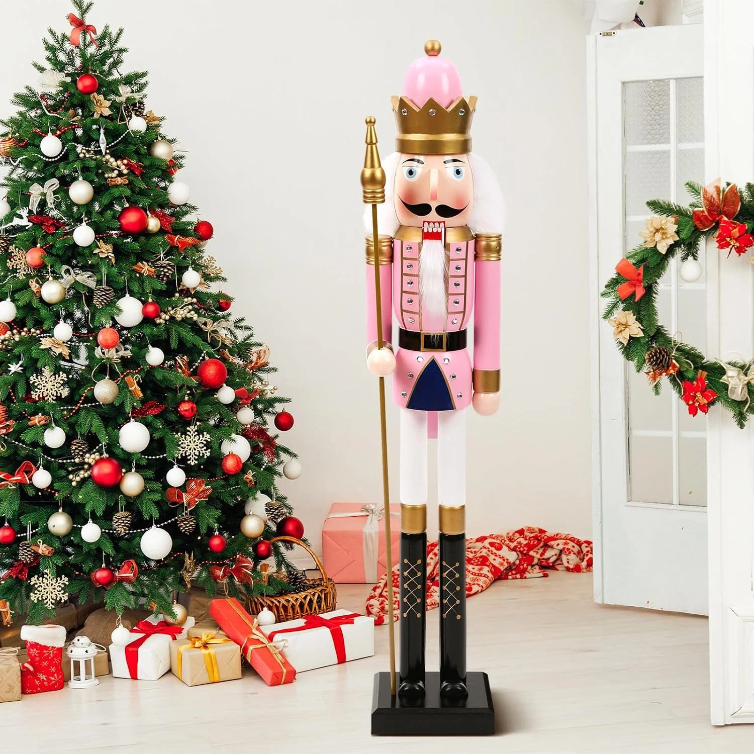 48 Inch 4 Ft Tall Life Size Christmas Nutcracker King Giant Wooden Nutcracker So