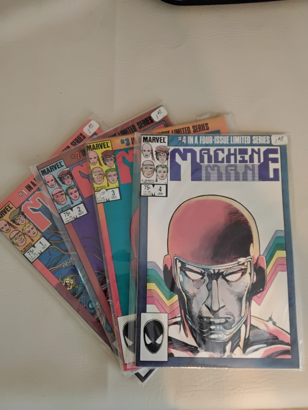 Machine Man All 4 w/Arno Stark 1st Appearance Complete Series 1984 Marvel Comics