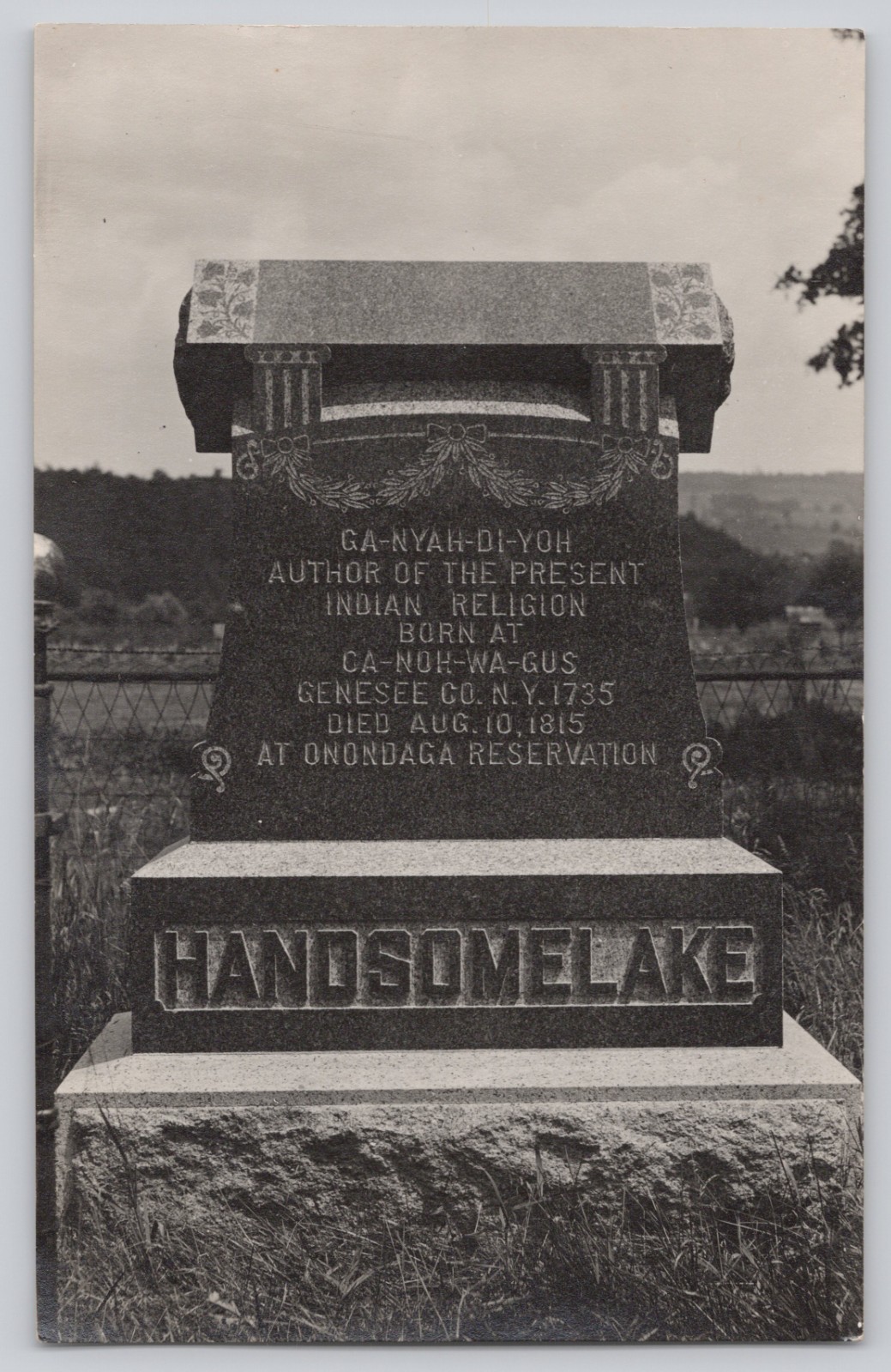 RPPC Handsome Lake Grave Onondaga NY Iroquois Prophet Indian Religion