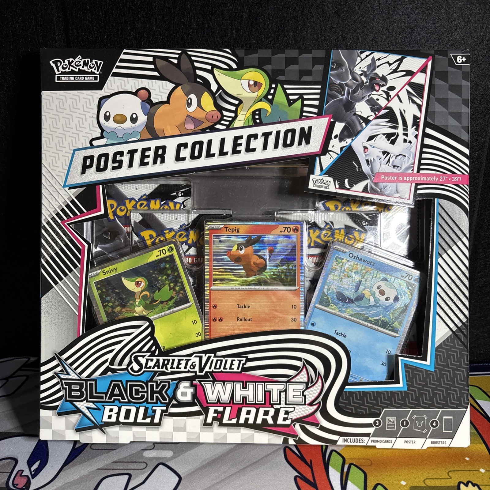 Pokemon Black Bolt & White Flare Poster Collection New & Sealed Box