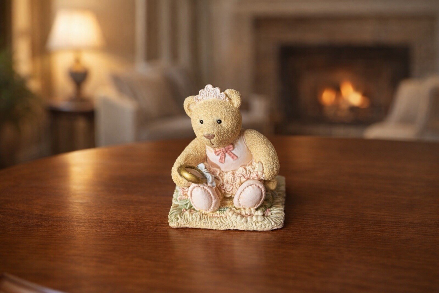 FIGI Snuggle Buddies “Bobby Bear – So Pretty in Pink” Hand Painted Figurine 1996