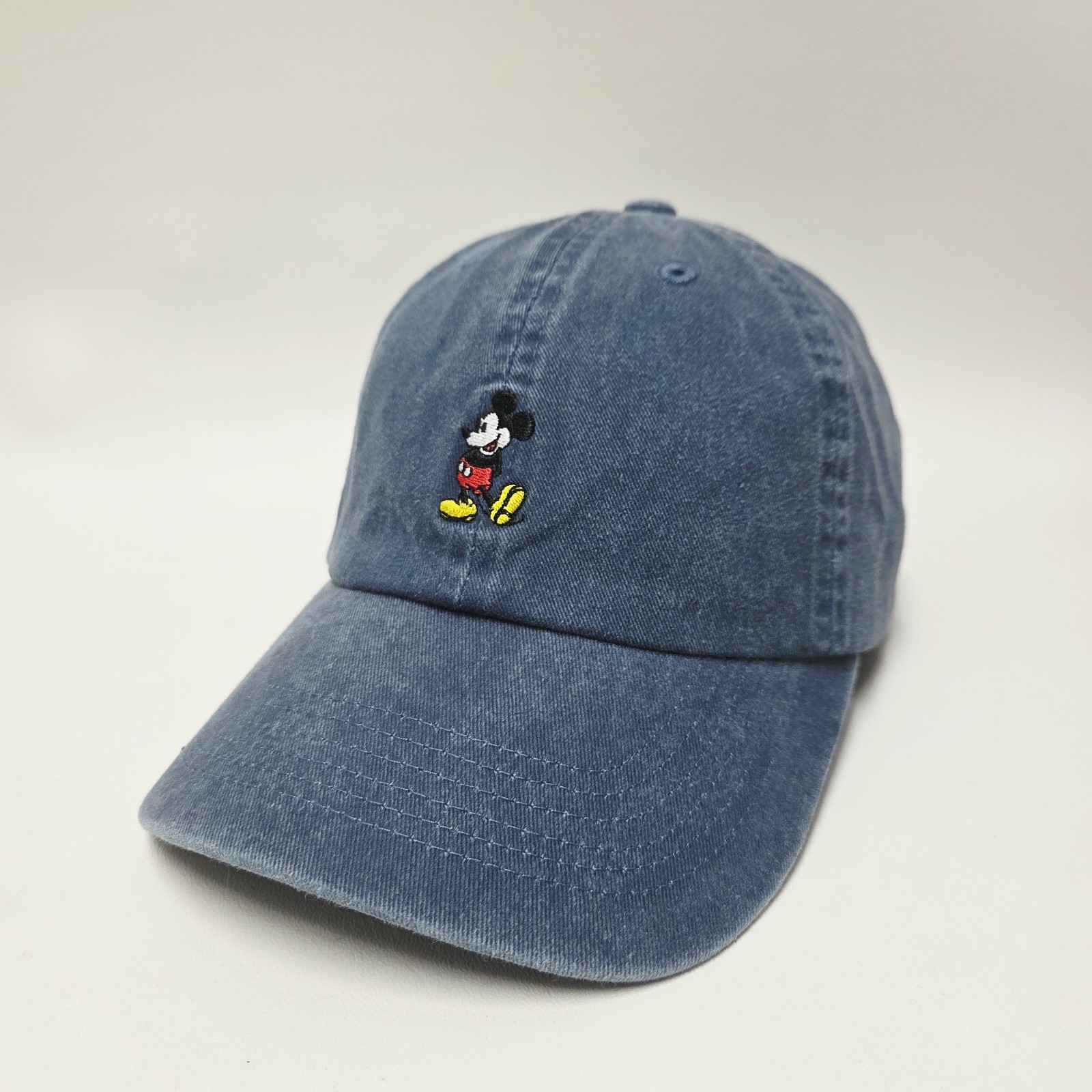 Disney Parks Mickey Mouse Blue Denim Baseball Hat Cap Adjustable Adult One Size