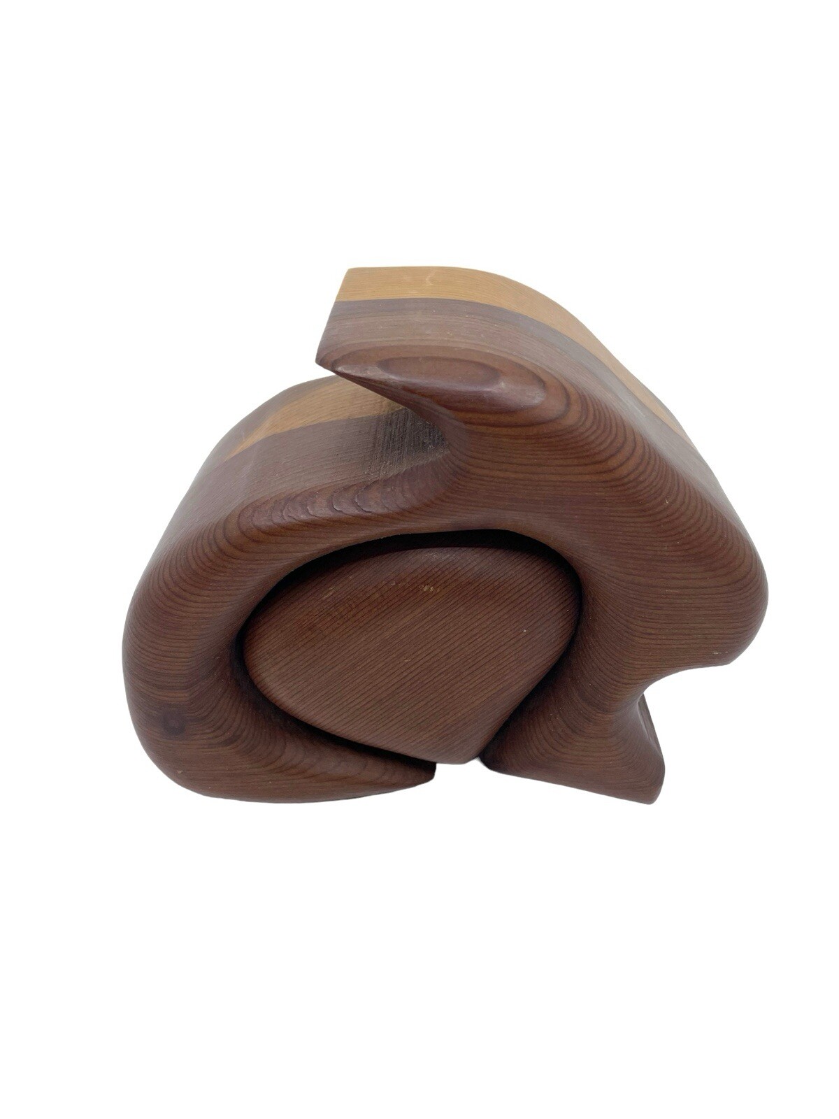 Vintage MCM Handcrafted Native Redwood Bunny Puzzle Jewelry Box Vintage MCM Handcrafted Native Redwood Bunny Puzzle Jewelry Box