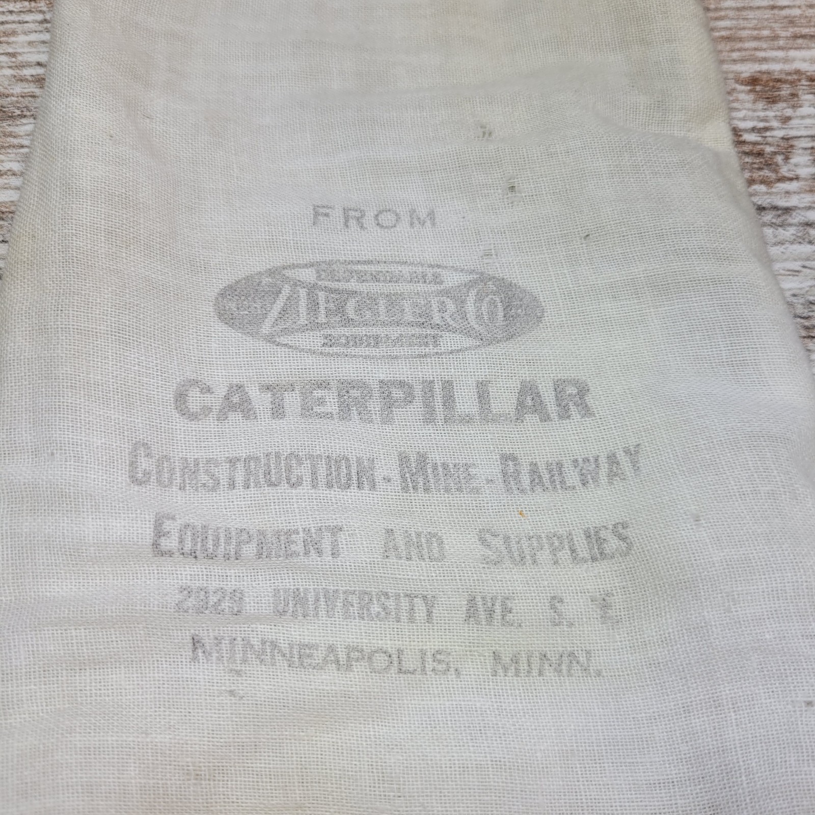 Ziegler Caterpillar Construction Mine Railway Minneapolis Genuine Parts Bag VTG 