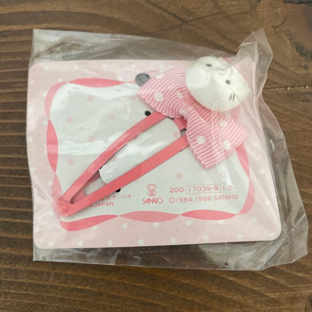 Hello Kitty 1986 Vintage Ribbon Hairpin Showa Retro Rare Collectible Clip