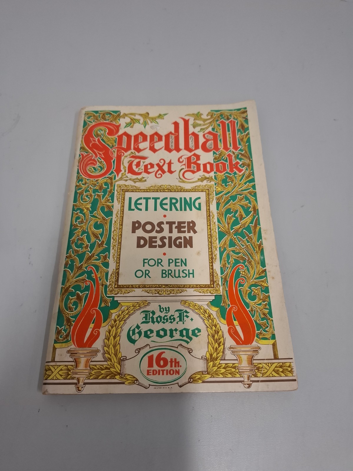 1952 SPEEDBALL TEXT, LETTERING AND POSTER DESIGN BOOK For Pen & Brush, VTG, GUC
