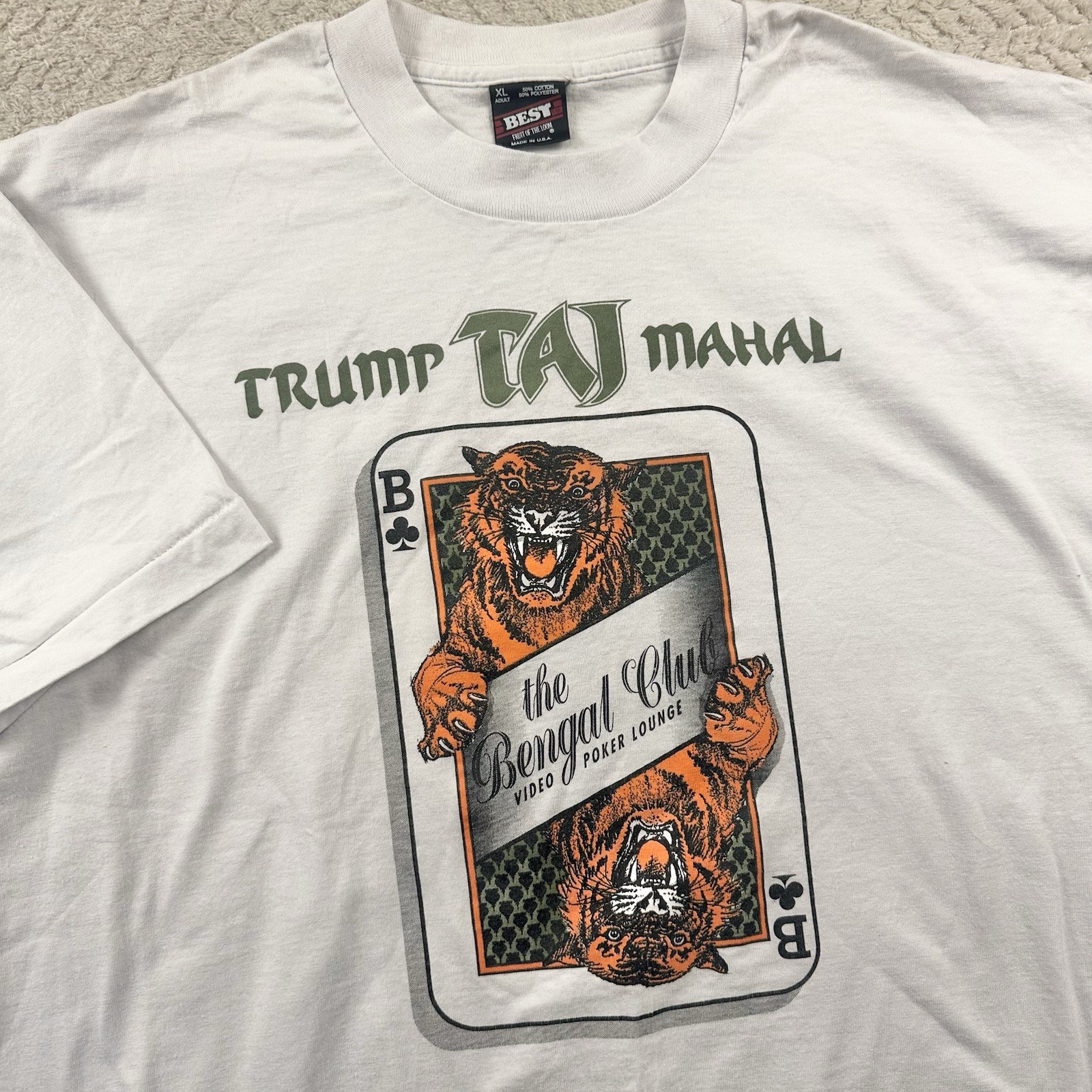 VTG Atlantic City Trump Taj Mahal Bengal Club Lounge USA Single Stitch XL 90’s