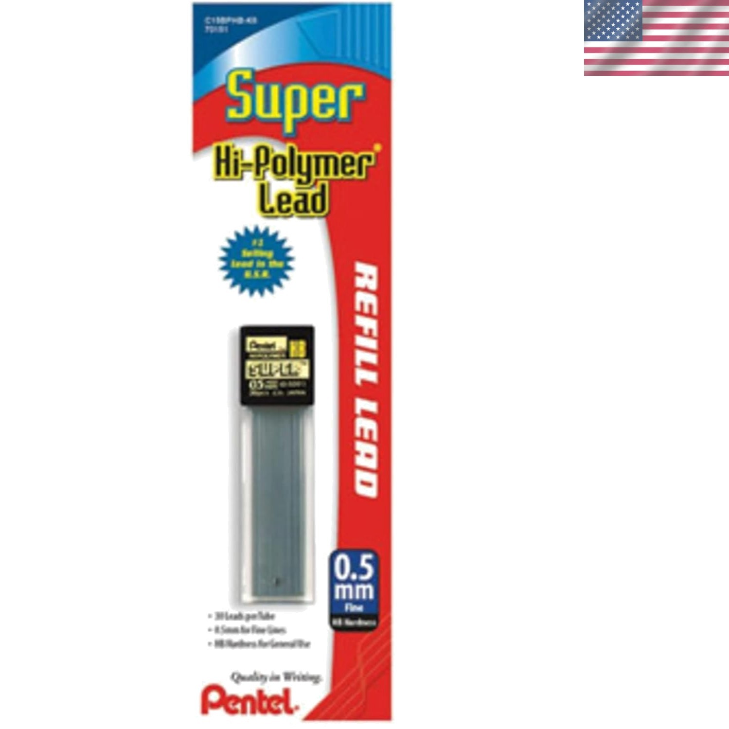 Eco-Conscious 30-Pack 0.5mm Super Hi-Polymer Lead Refill for Mechanical Pencils