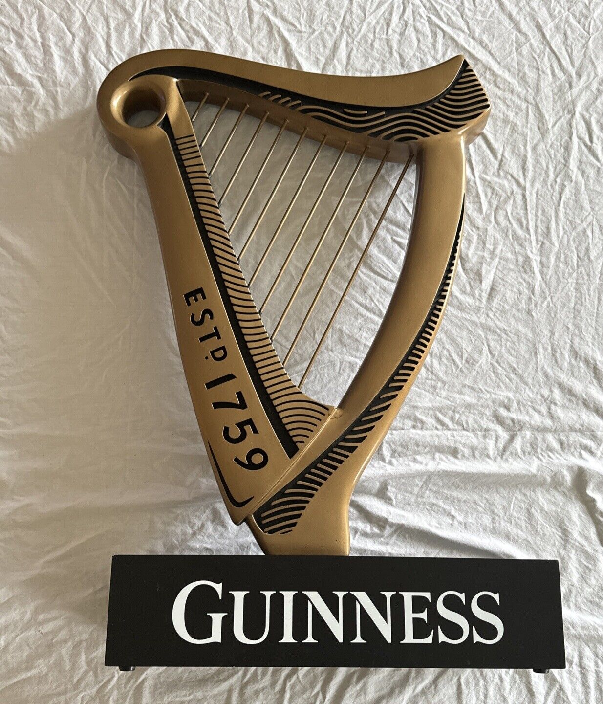 RARE Guinness Beer Harp Alcohol Display Sign Double Sided Huge 21\