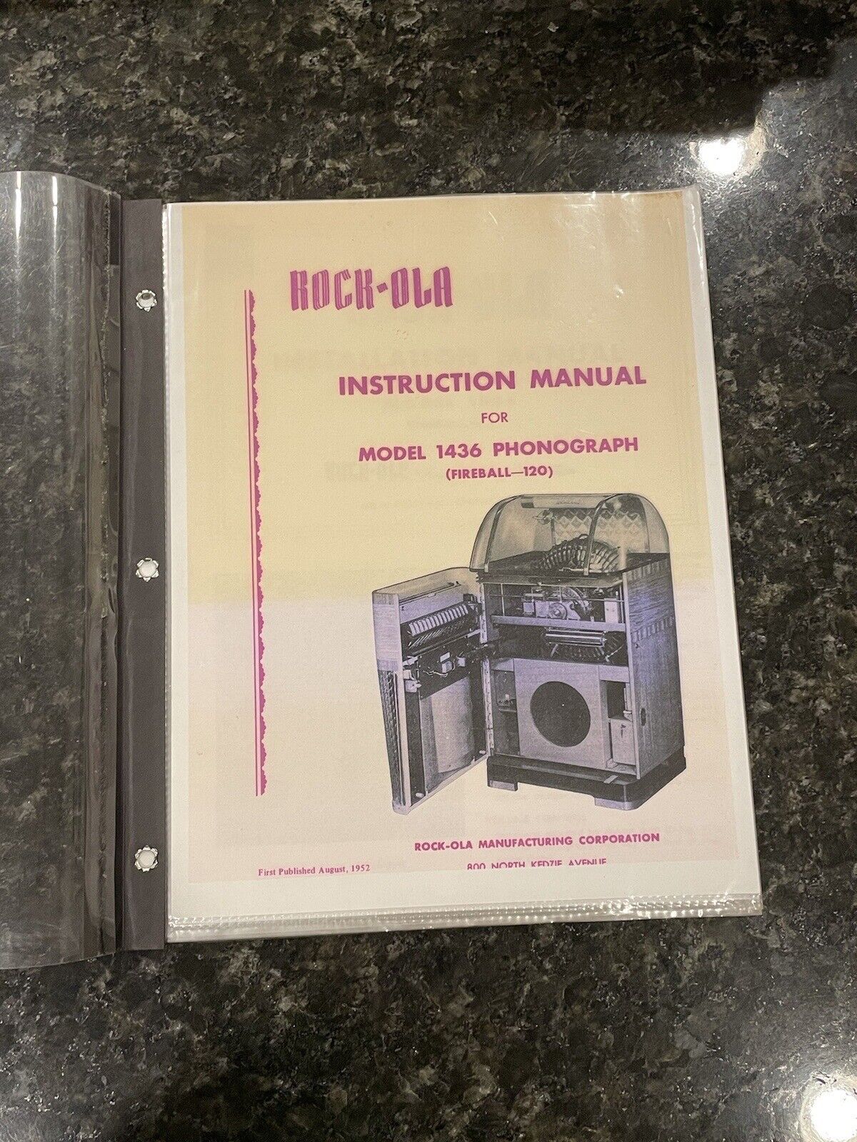 Rock-ola Phonograph Jukebox Model 1436 Instruction Manual