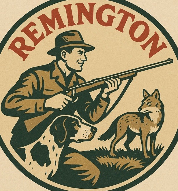 Remington Coyote Hunting Round Vintage Style Man-cave Sign Remington Coyote Hunting Round Vintage Style Man-cave Sign