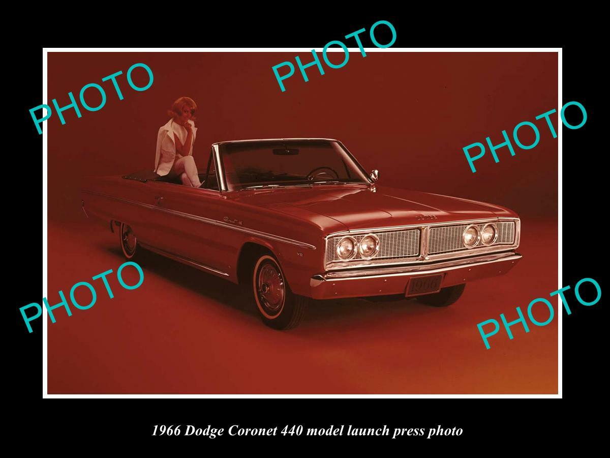 OLD POSTCARD SIZE PHOTO OF THE 1968 DODGE CORONET 440 LAUNCH PRESS PHOTO
