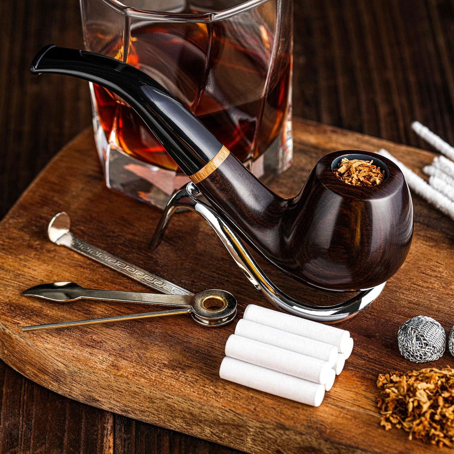 Pipa de tabaco, pipa para fumar de madera hecha a mano, principiante perfecto Pipa de tabaco, pipa para fumar de madera hecha a mano, principiante perfecto