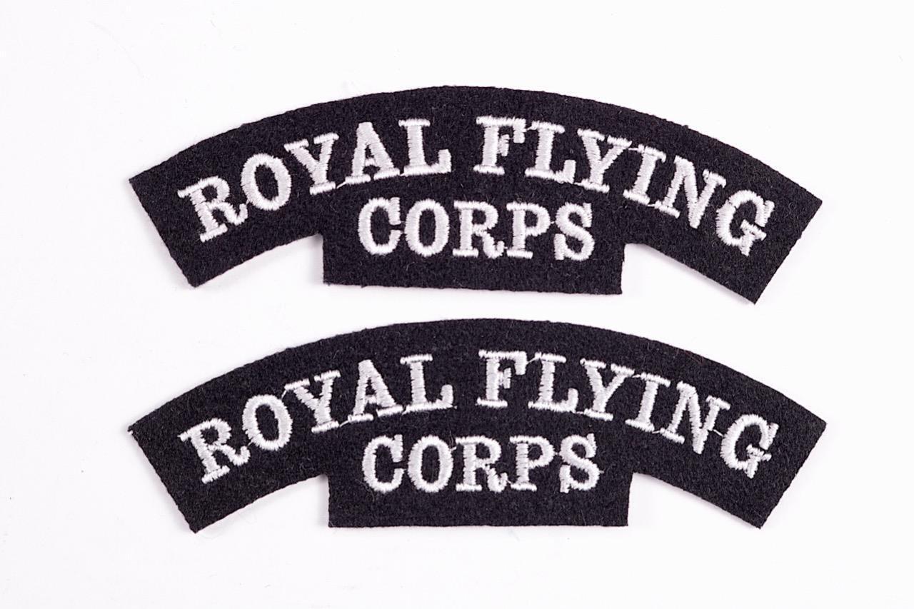 1 X PAIR WW1 RFC PILOTS ROYAL FLYING CORPS SHOULDER CLOTH PATCH FLASH INSIGNIA