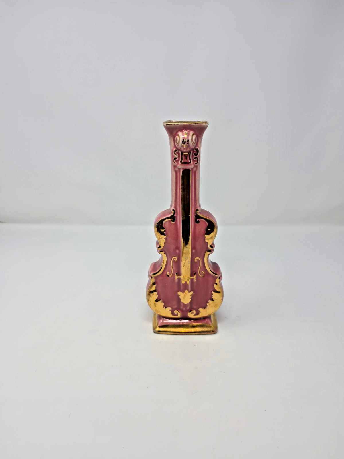Vintage Pink & Gold Violin Wall Pocket