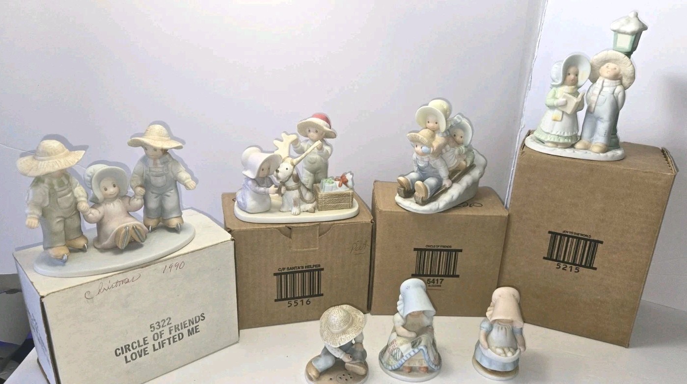 Vtg  Homco “Circle of Friends” Figurine Lot – 1990s Collection w/ Original Boxes
