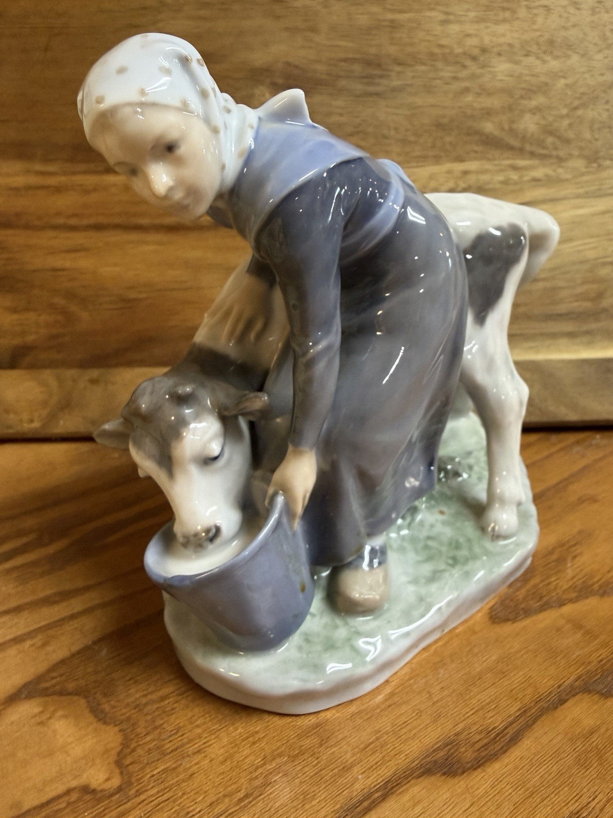 Vintage Royal Copenhagen, Denmark  Girl With Calf Perfect Condition