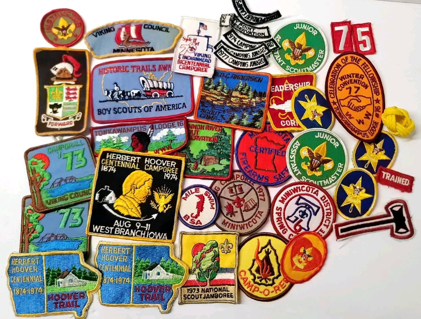 36x Vtg 1970s Boy Scouts of America Patches Camp-o-Ree Herbert Hoover Jamboree