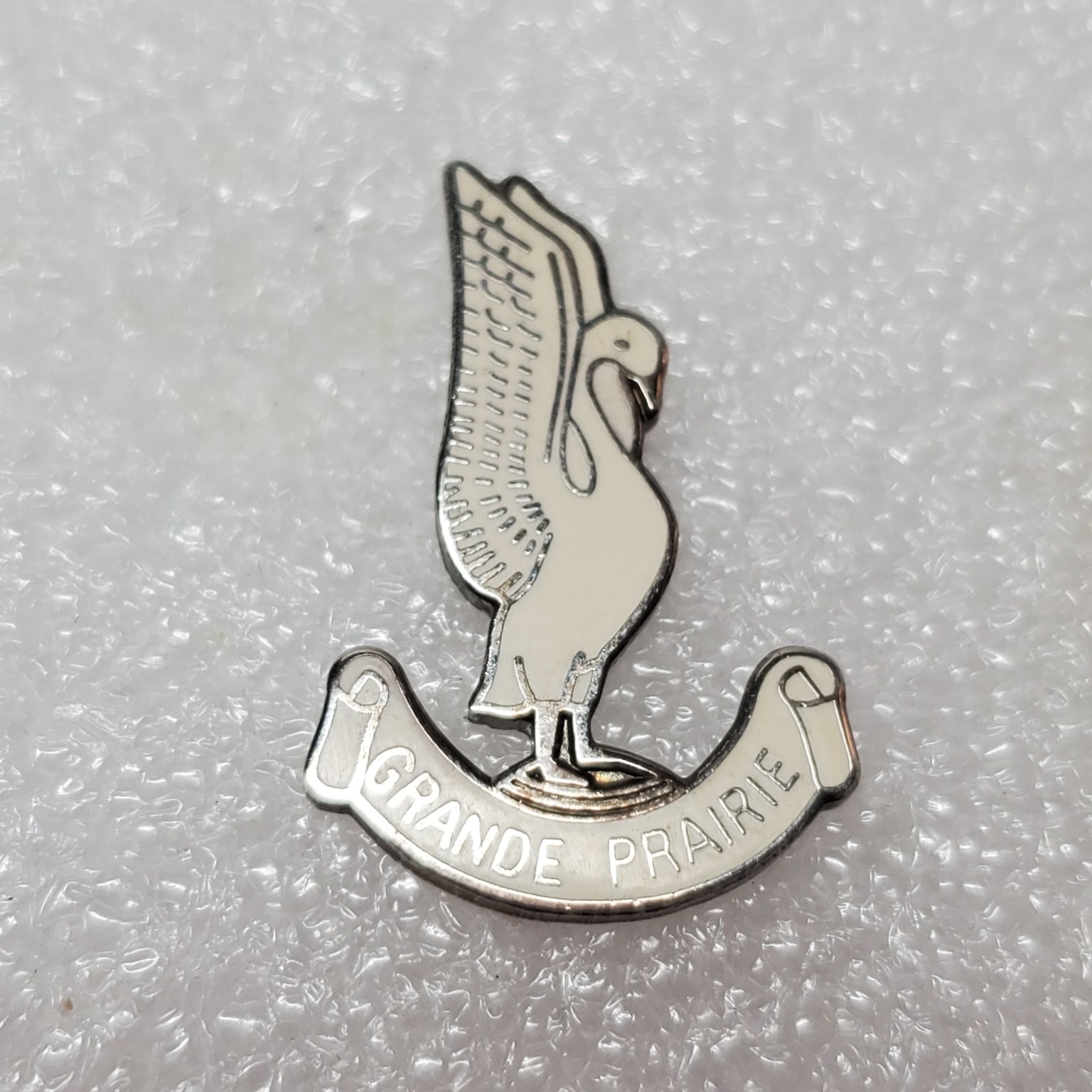 Grande Prairie Bird Pelican Lapel Pin Pinback Button Canada Alberta Travel