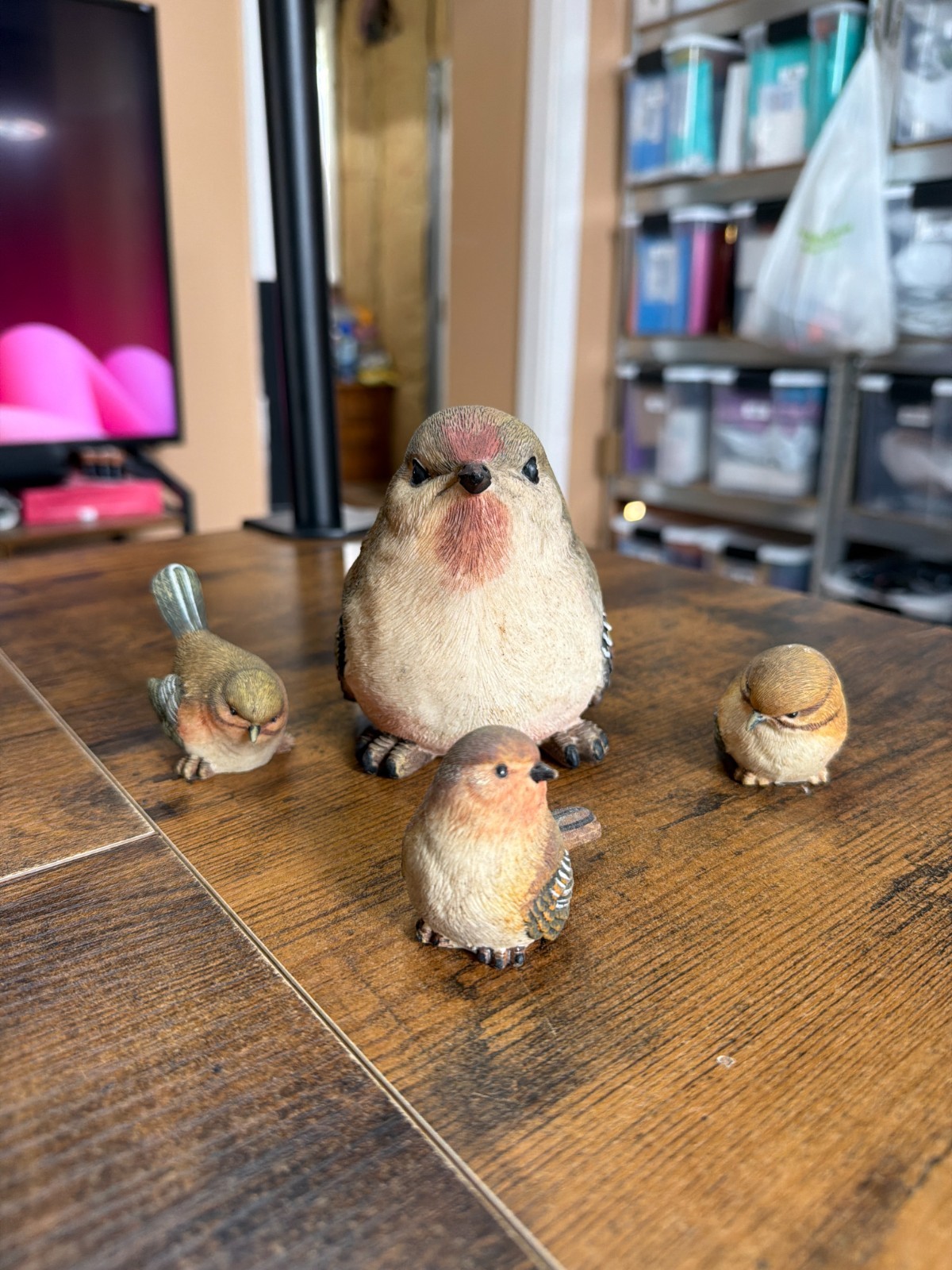 VTG Ganz Set of 3 Small Birds & 1 Large Bird Figurine Collectible ~ Ex Cond.