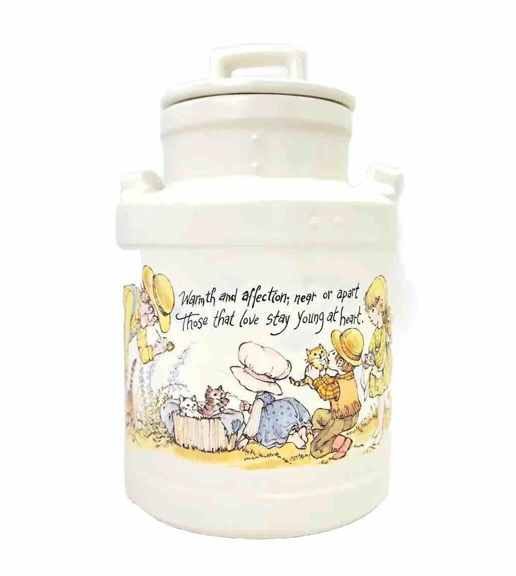 Vintage McCoy Pottery Cookie Jar Canister Milk Jug Young Heart Kittens Lid #333