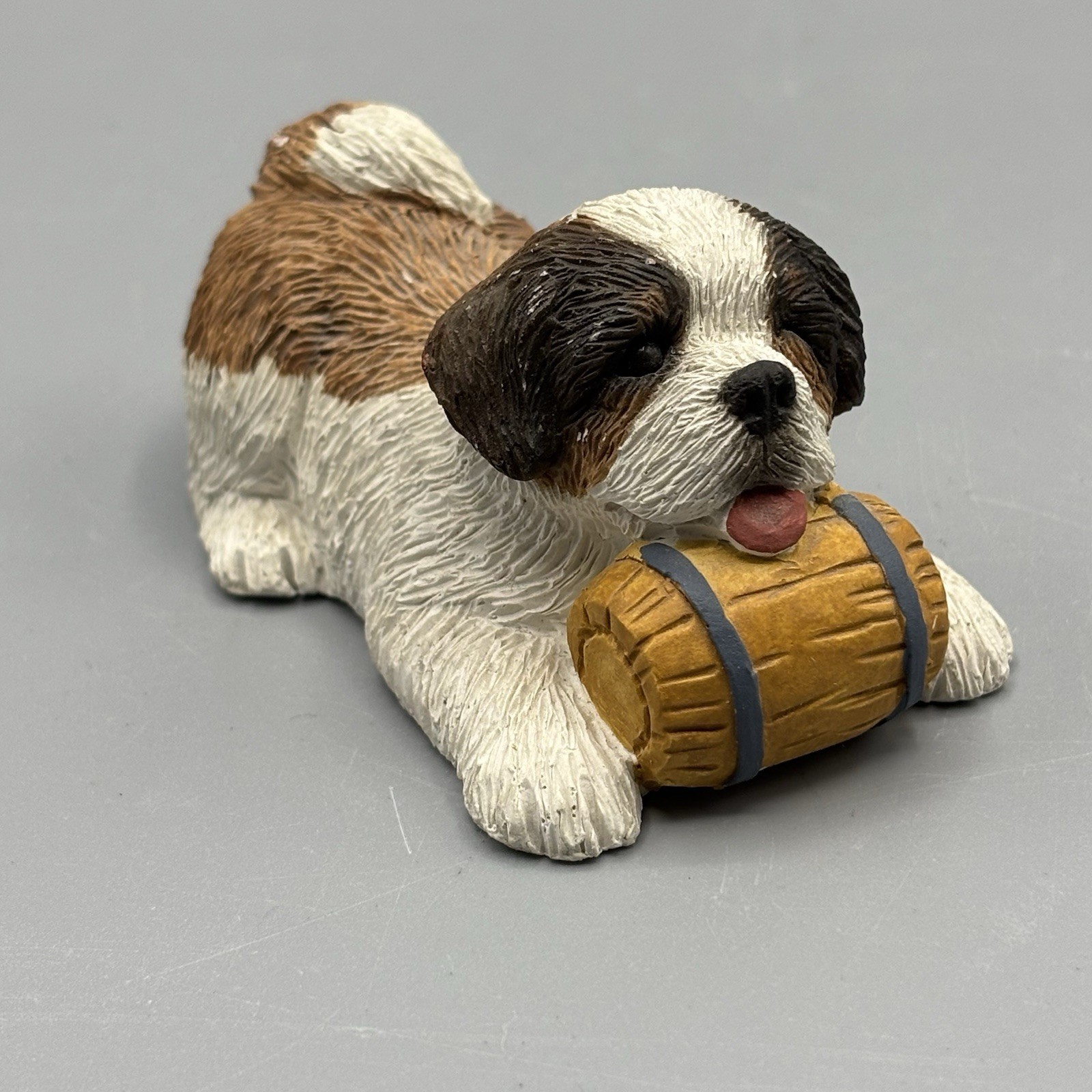Vintage SANDICAST ST. BERNARD Dog Figurine Sandra Brue 1994 Signed 3.25”