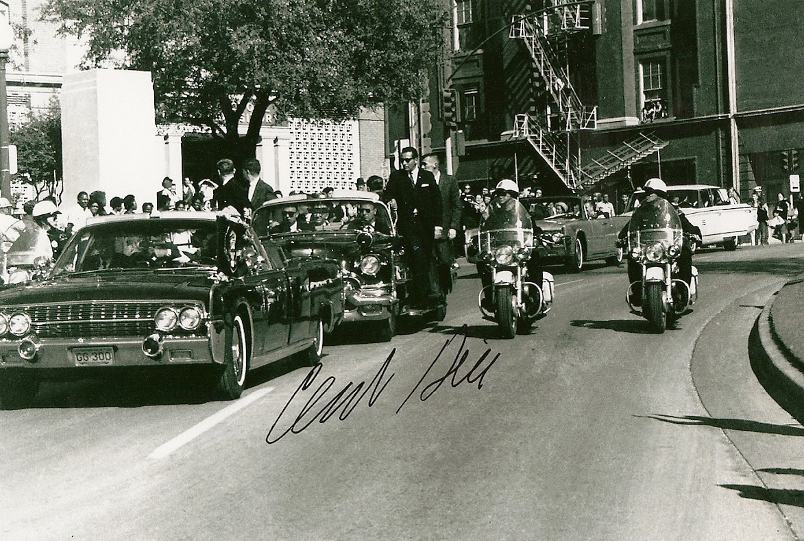 Clint Hill autographed 4x6 photo JFK Assassination Secret Service EX RARE LOOK