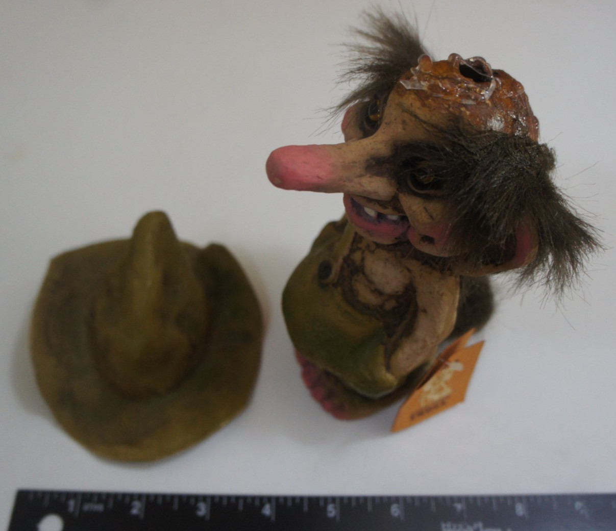 VTG Bergquist Imports Norwegian GOOD LUCK Troll Figure Male with Hat W/ Tag READ