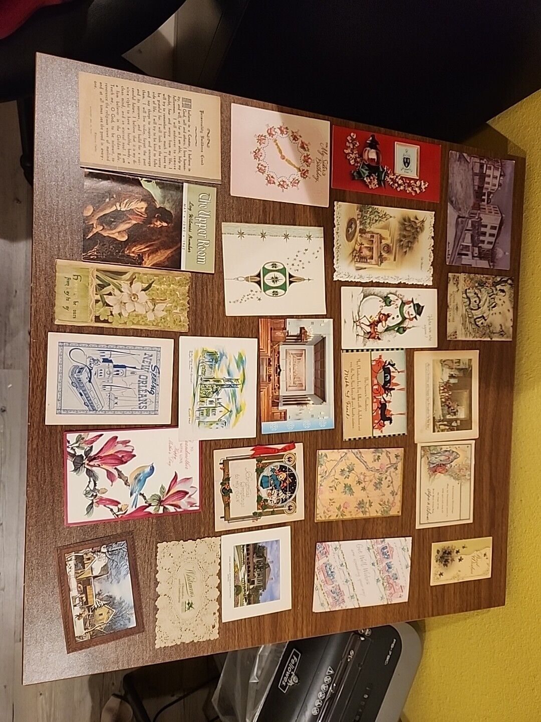 Lot of vintage greeting cards and miscelaneous paper good.