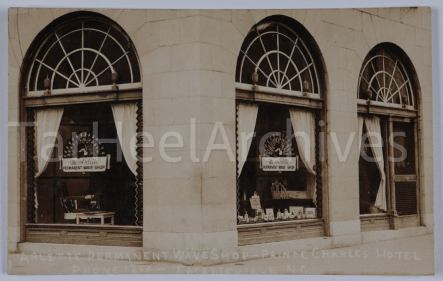 Arlette Permanent Wave Shop Fayetteville NC Prince Charles Vintage RPPC Postcard