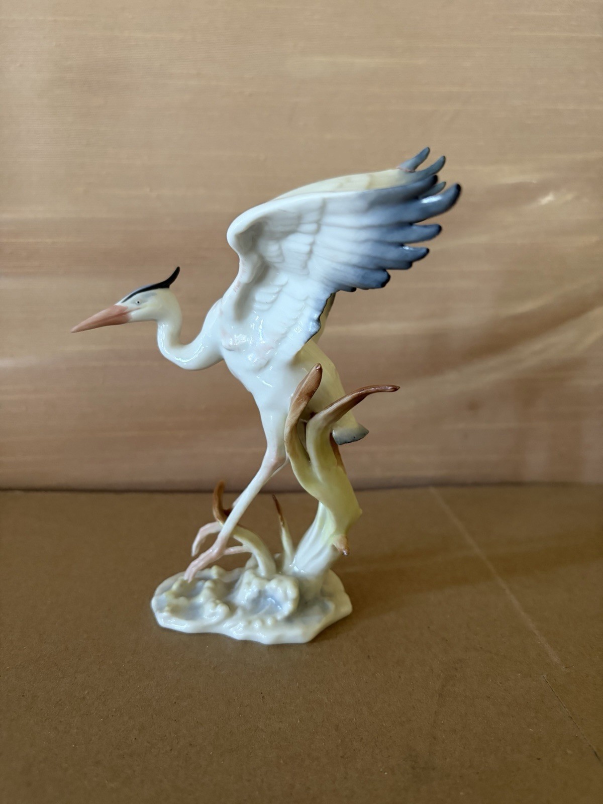 Vintage Lorenz Hutschenreuther Kunstableilung Porcelain Figurine Heron 145/327