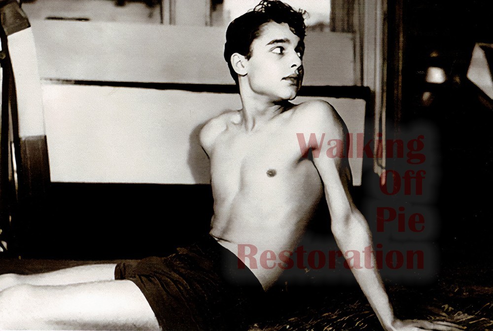 Sal Mineo shirtless circa 1956 4x6 reprint Gay Estate find
