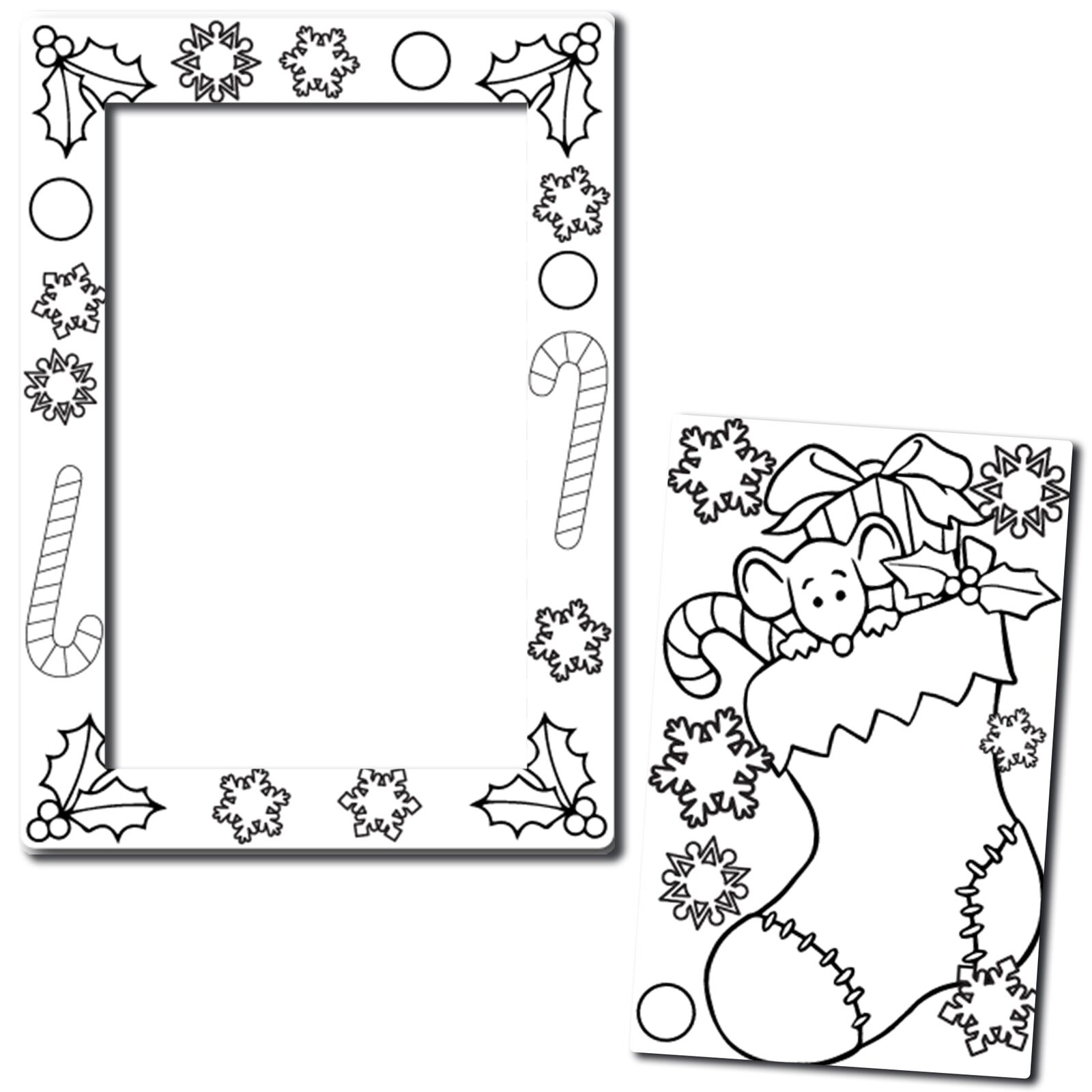 Color Your Own Christmas Stocking Picture Frame DIY Holiday Magnet Decal, 5x7