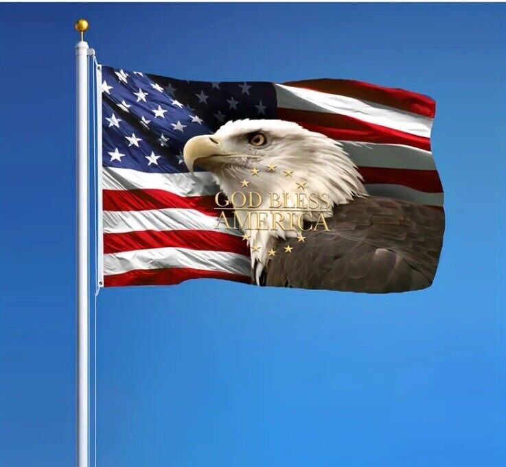 United States Bald Eagle Flag In God We Trust 2ft X 3ft American Flag July 4th