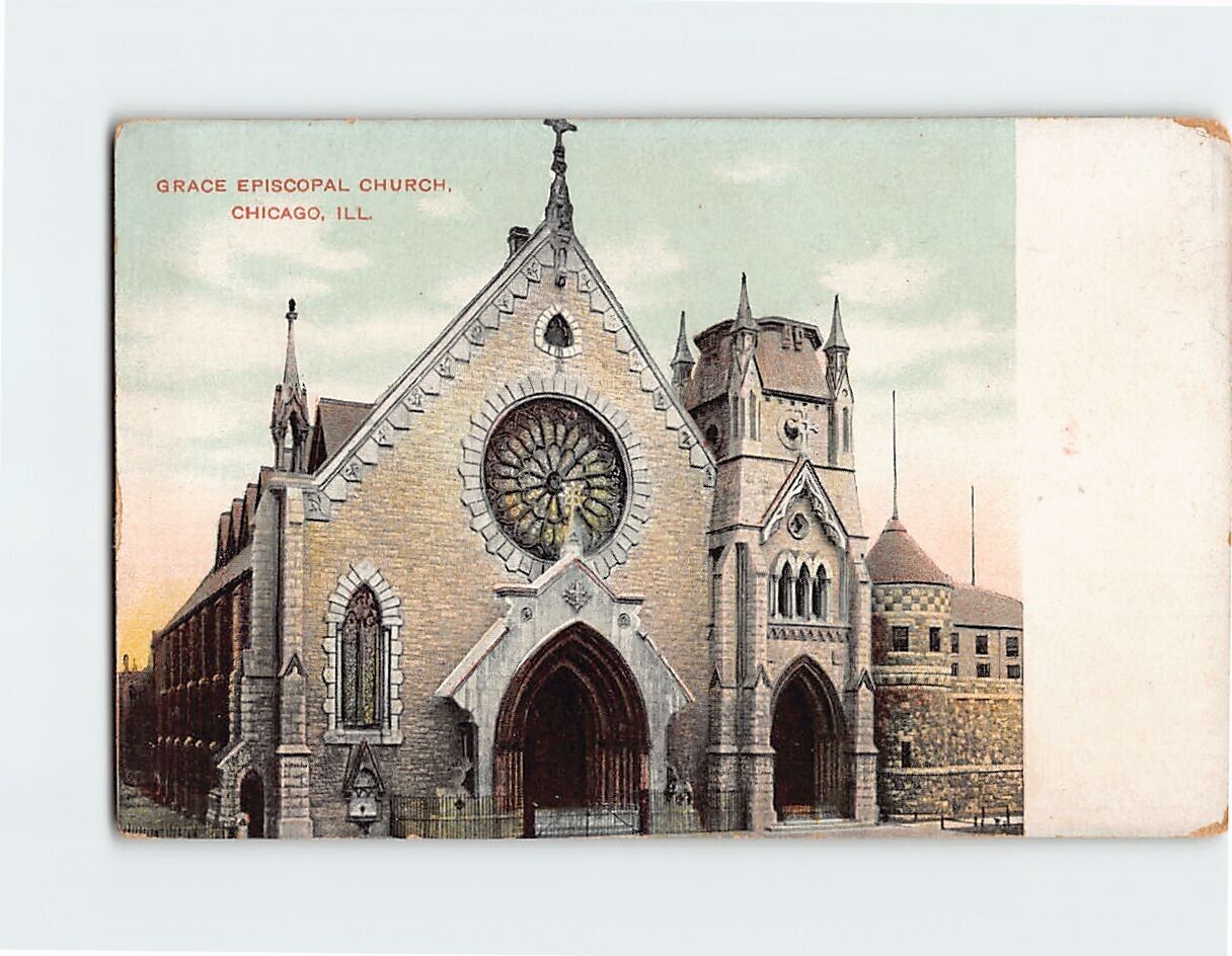 Postcard Grace Episcopal Church Chicago Illinois USA North America