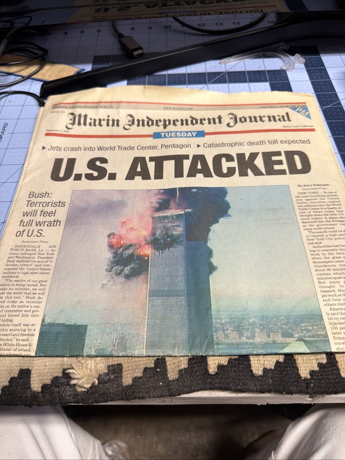 Vintage 9/11/01 Fort Worth Star Telegram Late Edition - Special Print - Sept 11 Vintage 9/11/01 Fort Worth Star Telegram Late Edition - Special Print - Sept 11