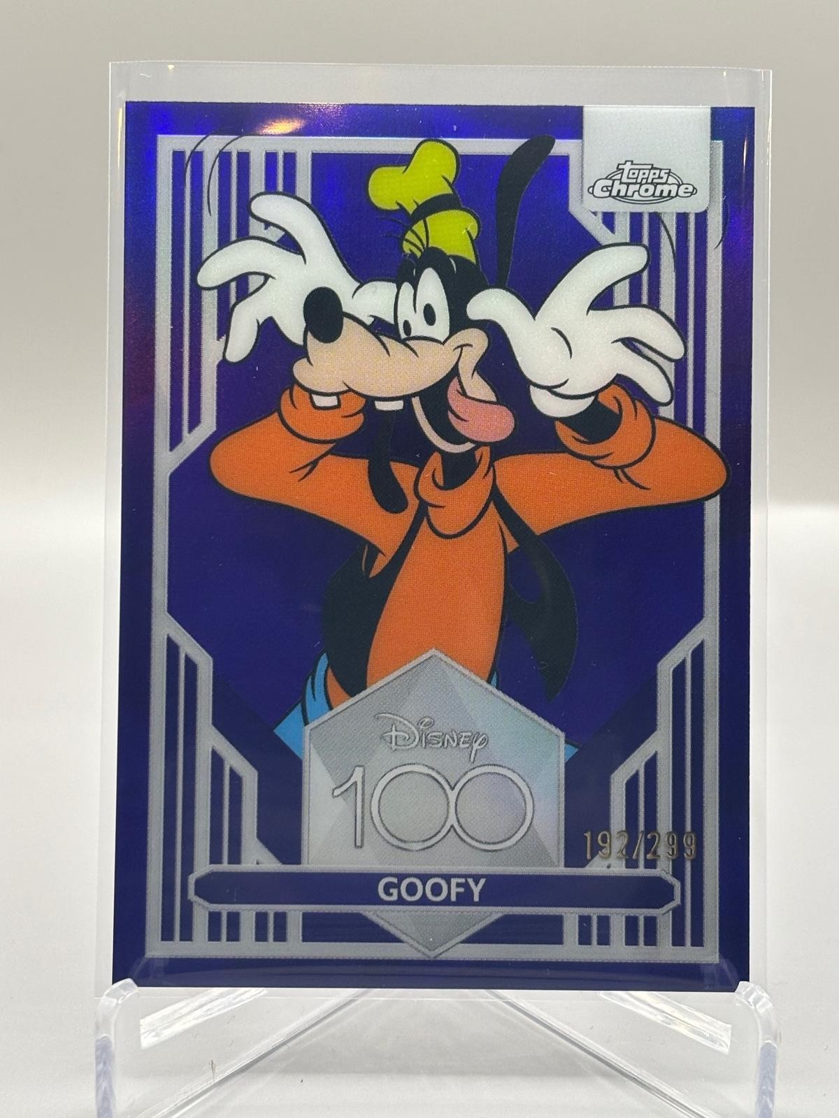 Goofy 2023 Topps Chrome Disney 100 #48 Purple Refractor #/299