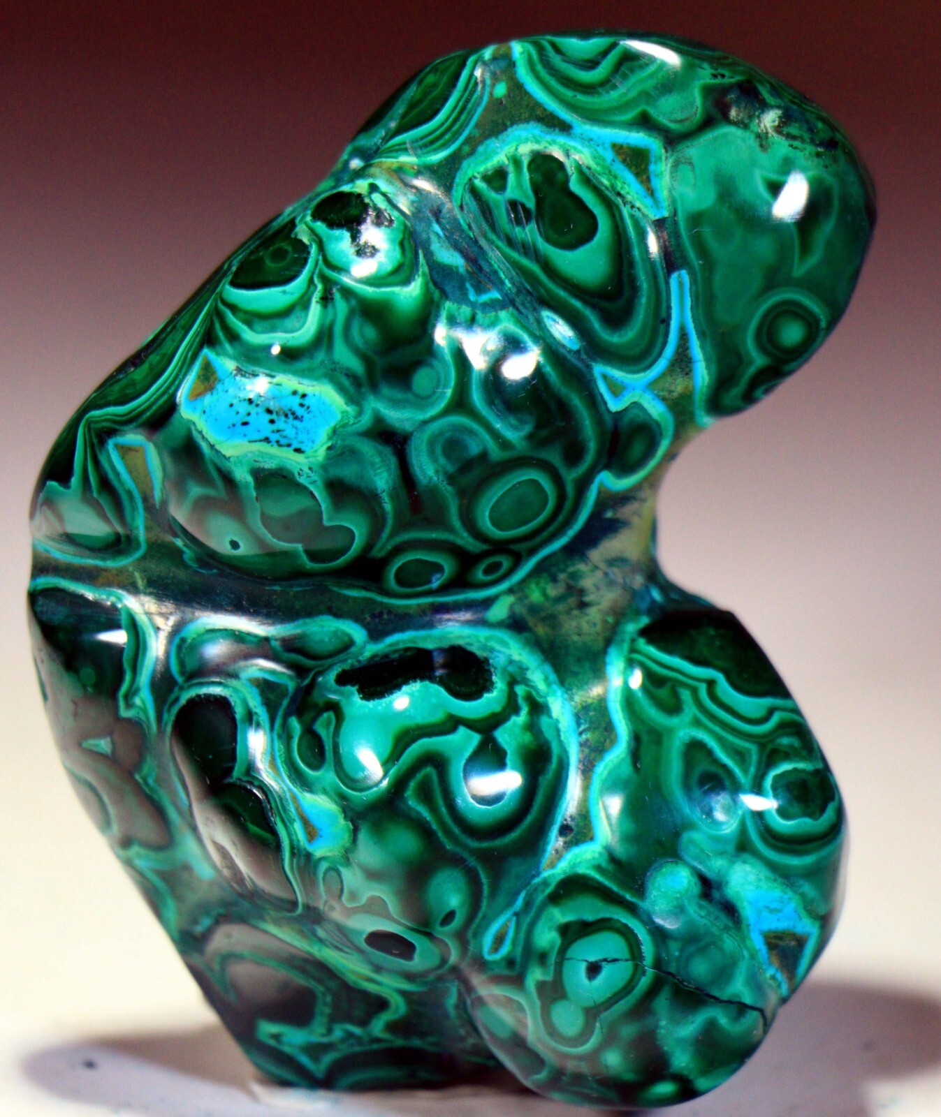 3 inch 5.5 oz Top Vivid Chrysocolla with Malachite, Congo CR194