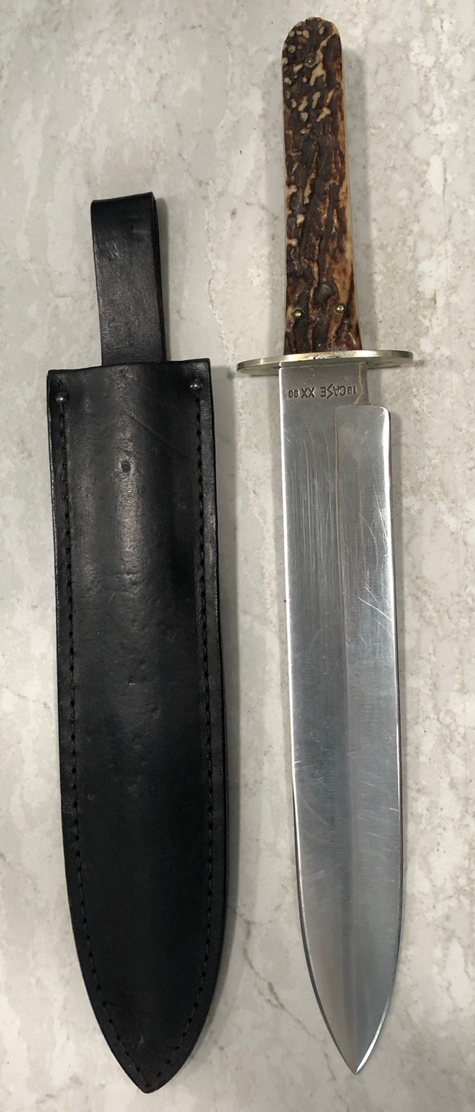 VINTAGE Case XX Rio Grande Bowie Camp Knife 1990 Stag Horn