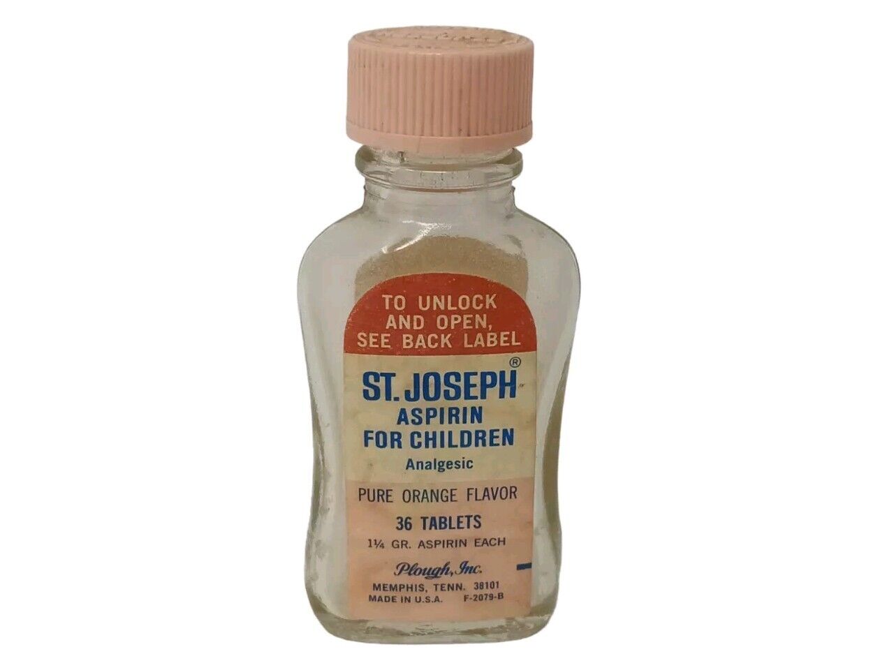 St. Joseph Aspirin Childrens Vtg Empty Bottle USA