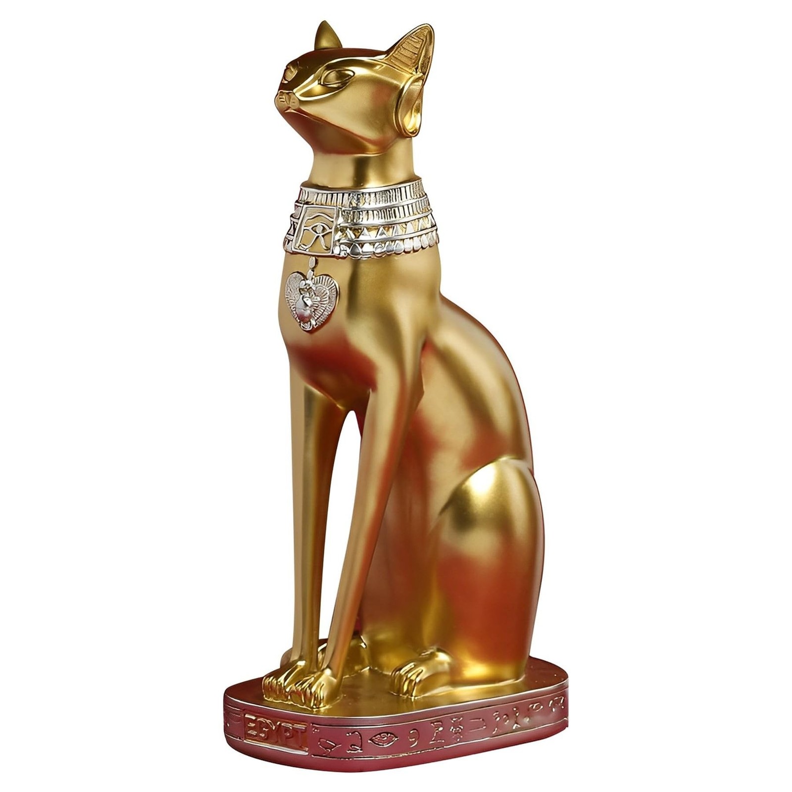 9.4 inch Tall Gold Egyptian Cat Goddess Bastet Statue 9.4 inch Tall