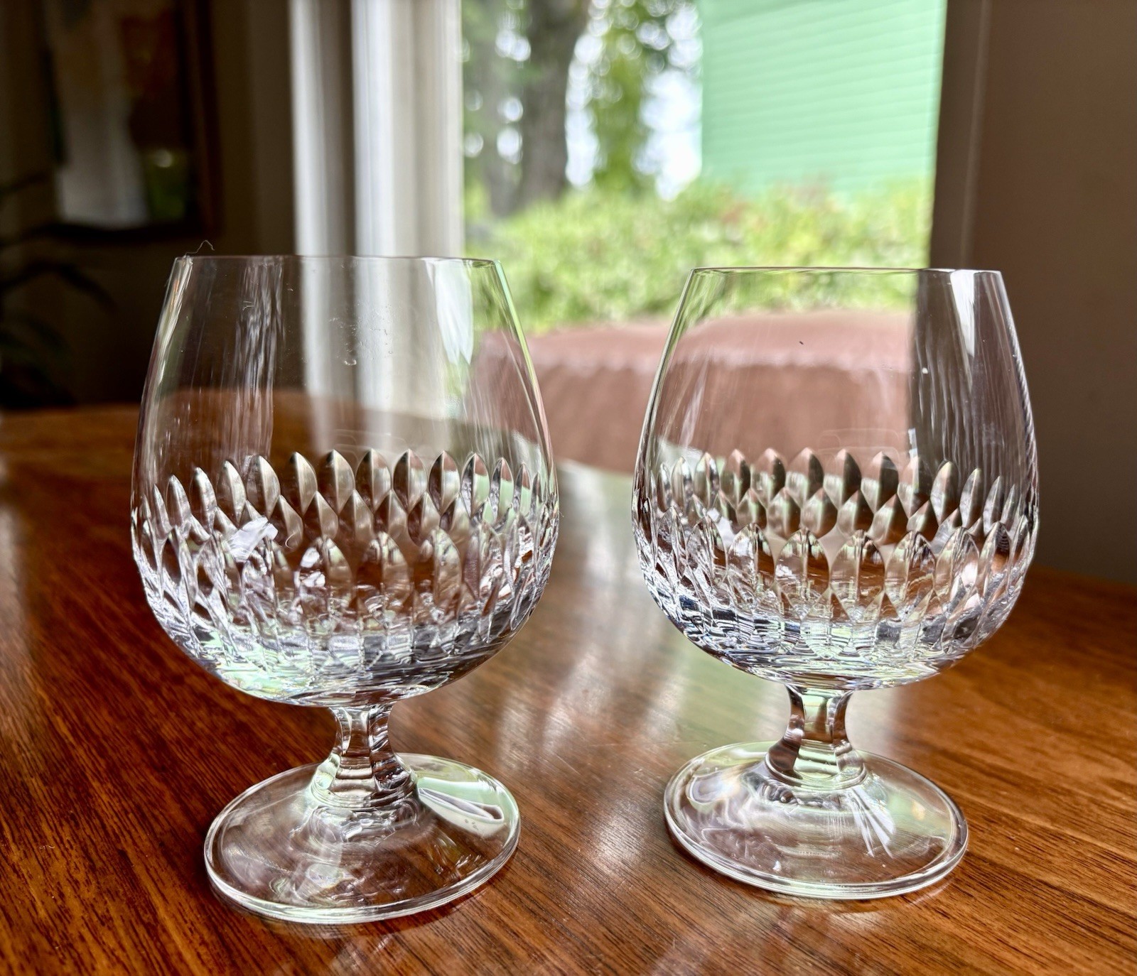 Brandy Snifters Petal Cuts Lead Crystal Set