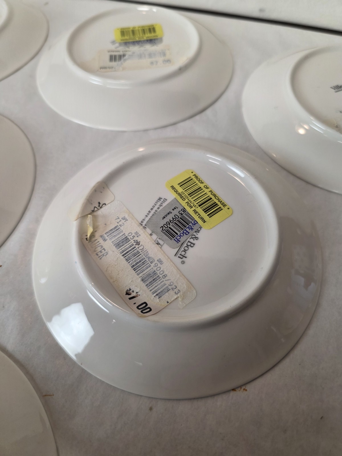 VTG Villeroy Boch Twist Anna Blue Dots  Porcelain  Cup Saucer 6 Sets