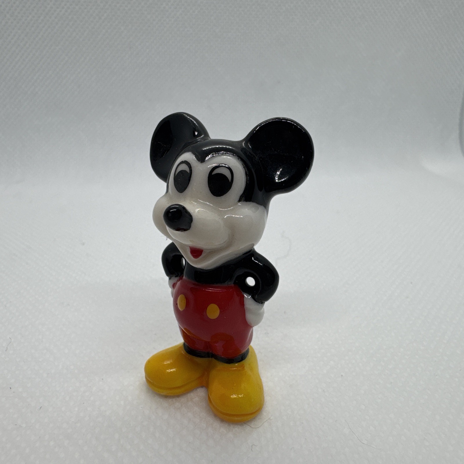 Disney Mickey Mouse Figurine Unisex 2 Inch Black Red Vintage Taiwan Collectible