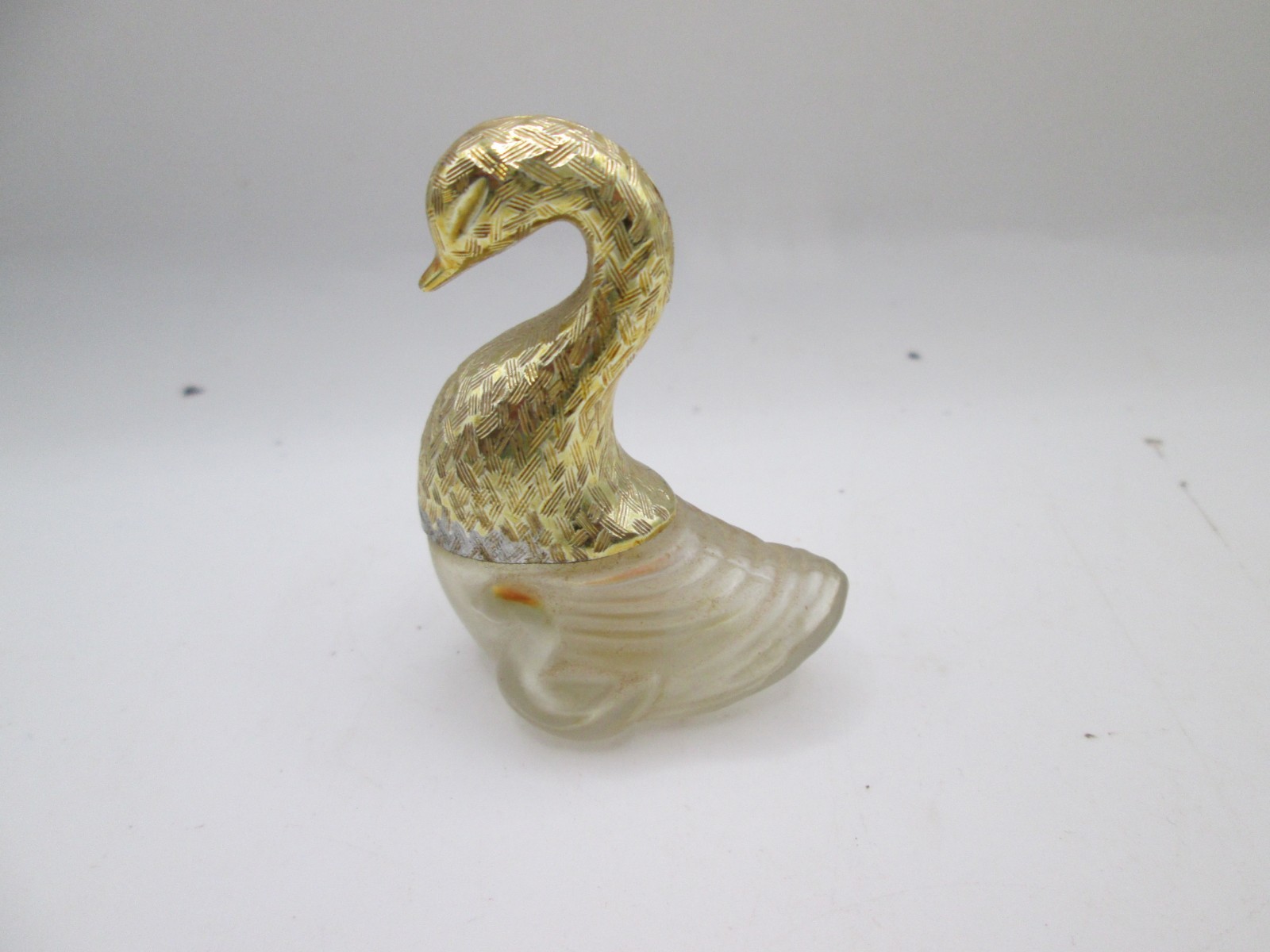 Vtg Small Swan Shaped Glass Bottle of AVON Charisma 1/8 Fl Oz Fragrance (Empty)