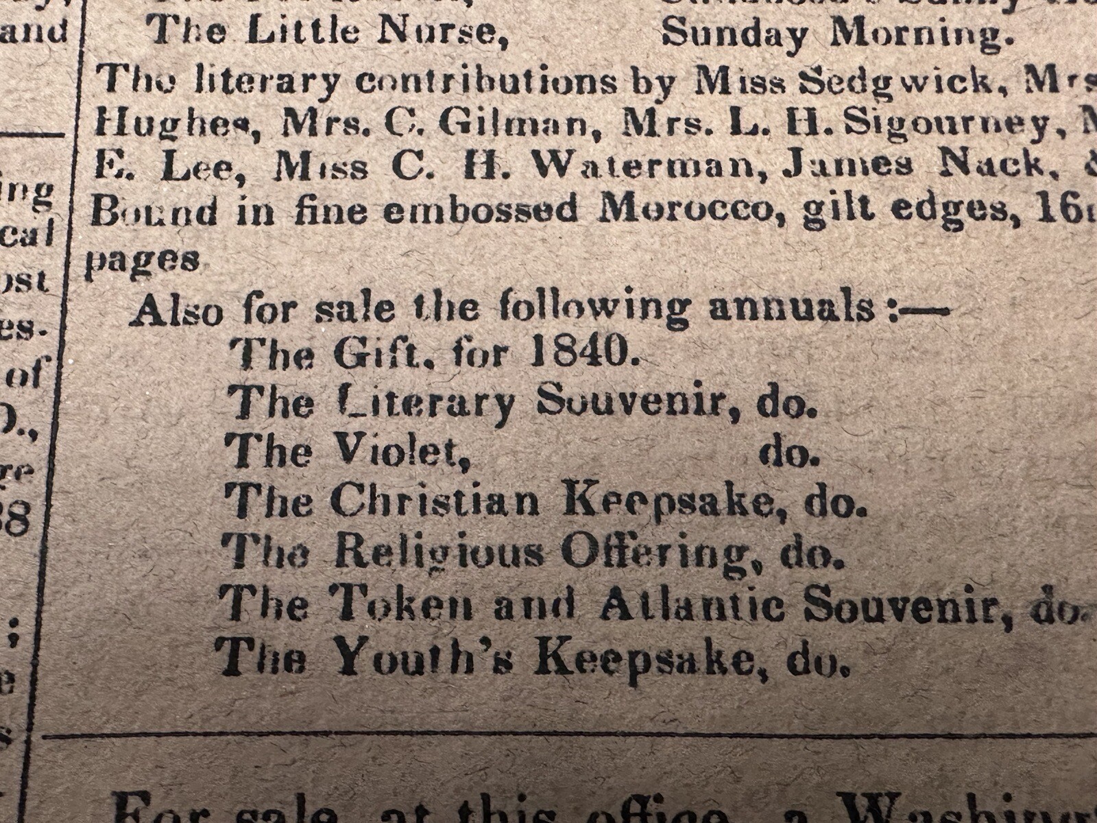 1839 Edgar Allan Poe Advertisement “The Gift For 1840” Philadelphia Newspaper